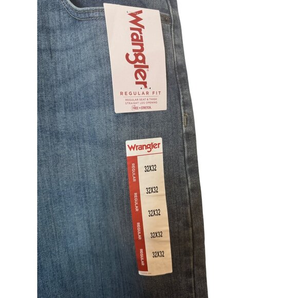 NWT Wrangler 32x32 Mens Regular Fit Blue Denim Jeans - Picture 10 of 12